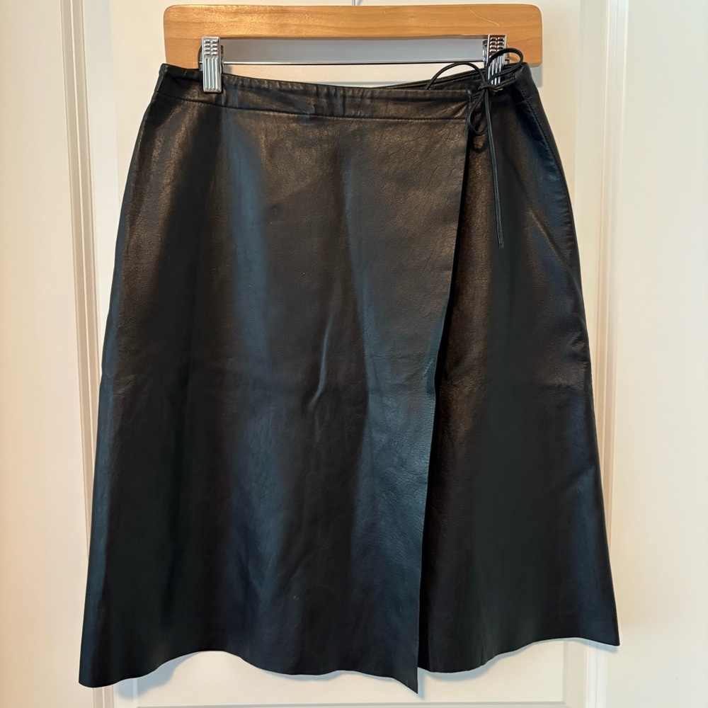 Talula Babaton Leather Wrap Skirt